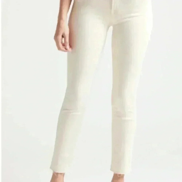 Edwin Jeans Womens Vanilla Cream Bree Straight Leg Raw Hem - Picture 1 of 7